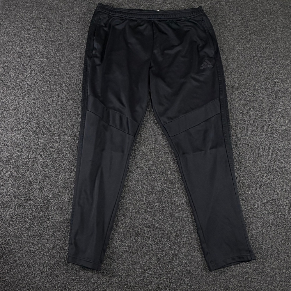 Adidas Track Pants Mens XL Tapered Black Zippered Cuffs Soccer Athletic EUC